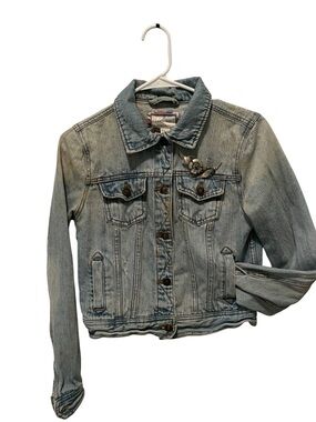 Denim Jacket blinged up with bird and sterling silver